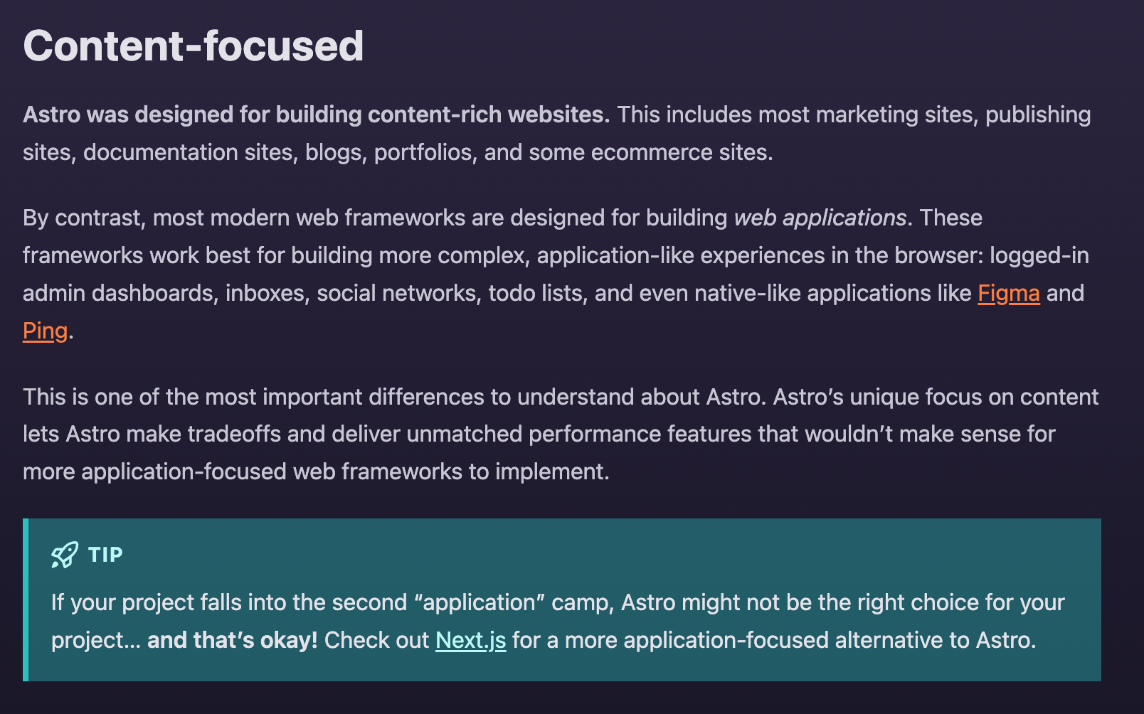 Astro.build website : content-focused Astro.build website : content-focused