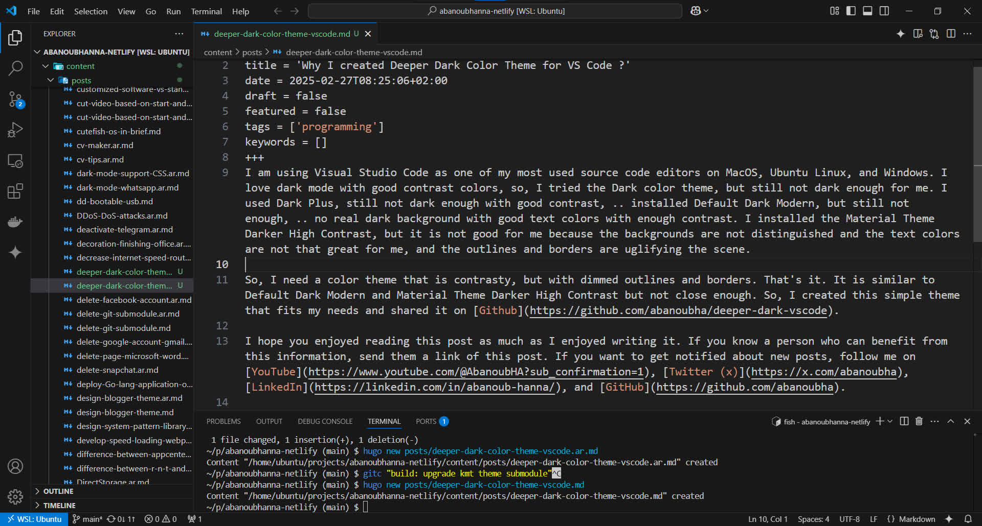 ثيم Default Dark Modern color theme ثيم Default Dark Modern color theme