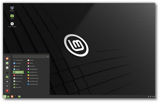 Linux Mint Cinnamon desktop environment UI Linux Mint Cinnamon desktop environment UI