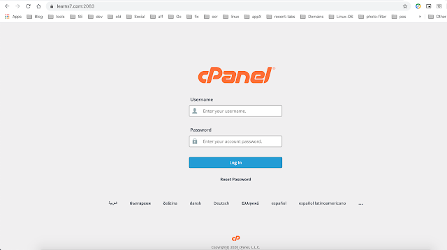 صفحة تسجيل الدخول cpanel لموقعك صفحة تسجيل الدخول cpanel لموقعك