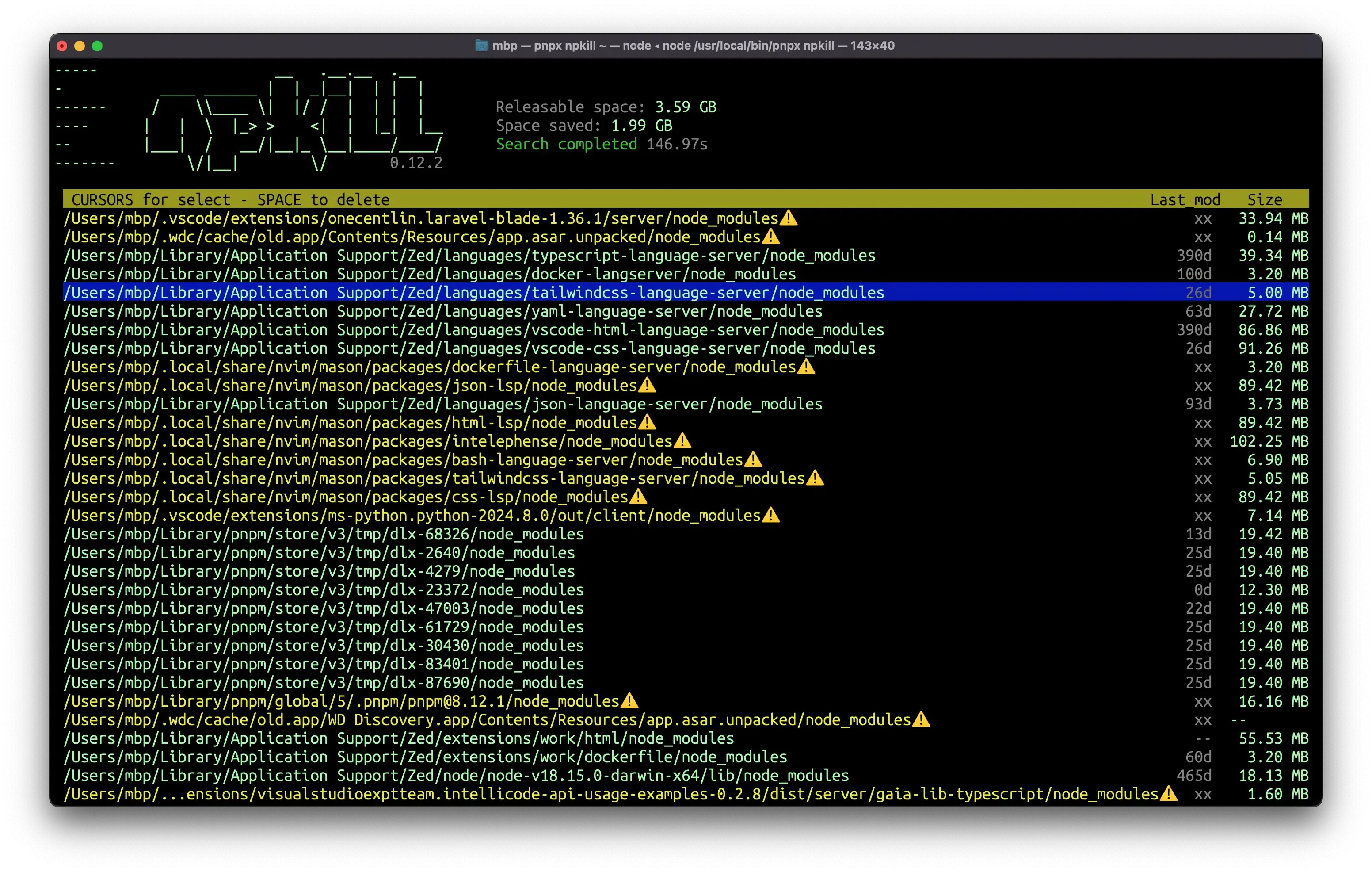 remove obsolete node_modules remove obsolete node_modules