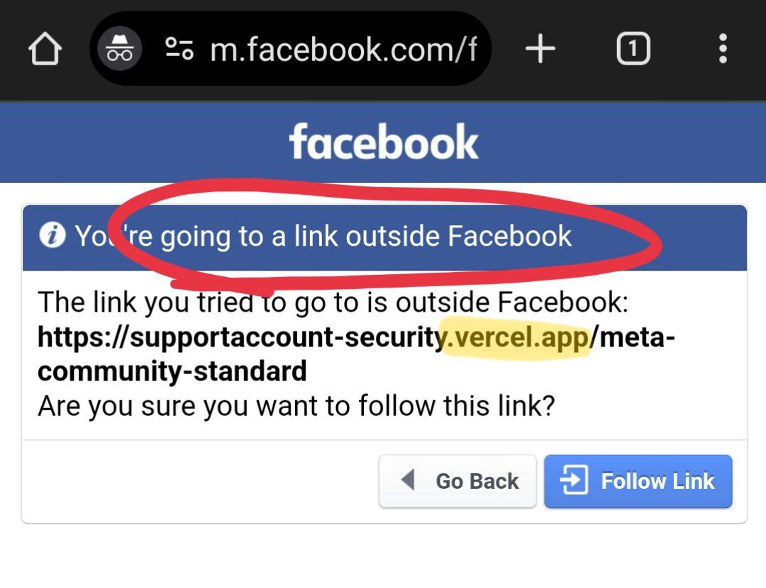 leaving Facebook to a phishing page leaving Facebook to a phishing page