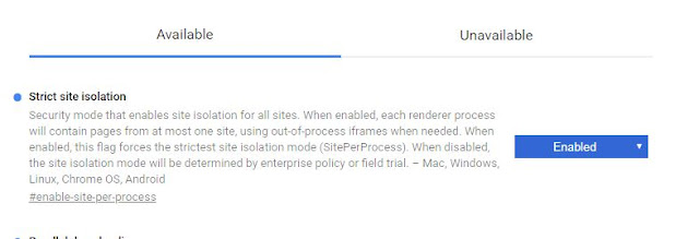 strict site isolation - إمكانية عزل المواقع فى عمليات مختلفة لحمايتك من الإختراق والتجسس والسرقة