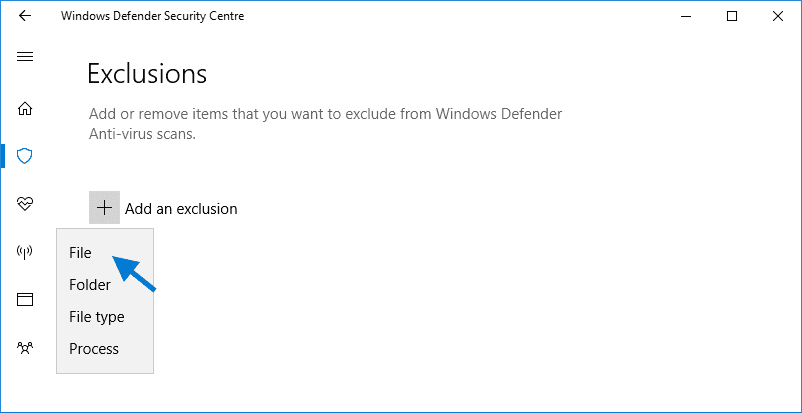 ويندوز ديفيندر - WIndows Defender exclusion list ويندوز ديفيندر - WIndows Defender exclusion list