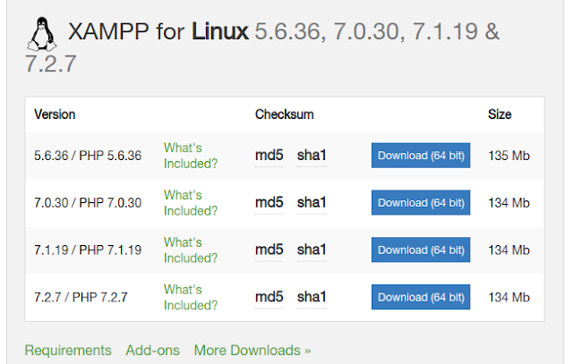 تثبيت xampp على أوبونتو